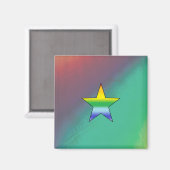 Rainbow Star Magnet (Vorderseite/Rückseite)