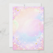 Rainbow Star Pink Purple 9th Birthday Party Einladung (Rückseite)