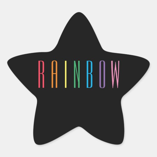RAINBOW Star Stickers / Black (Vorderseite)