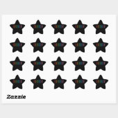 RAINBOW Star Stickers / Black (Blatt)