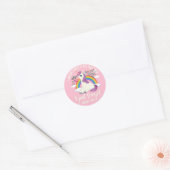 Rainbow Star Unicorn Runder Aufkleber (Umschlag)