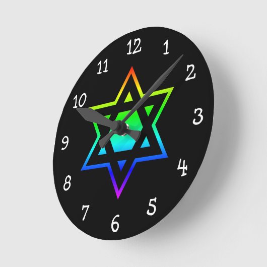 Rainbow Star von David Runde Wanduhr (Winkel)