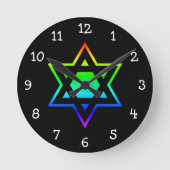 Rainbow Star von David Runde Wanduhr (Vorderseite)