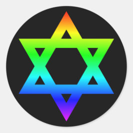 Rainbow Star von David Runder Aufkleber