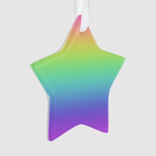 Rainbow Star Weihnachtsschmuck Ornament (Vorderseite)