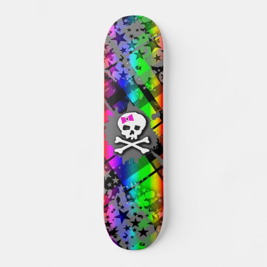 Rainbow Starry Skull Skateboard Deck (Vorderseite)