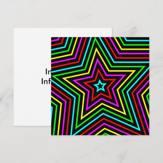 Rainbow Stars 2 Einladung (Vorne/Hinten)