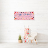 Rainbow Stars auf Pink Happy Birthday Kids Banner (Insitu)