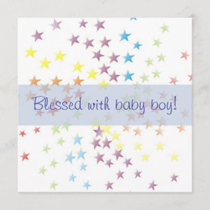 Rainbow Stars Baby Boy Geburtsankündigung Ankündigung
