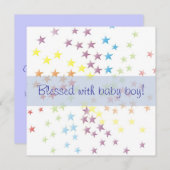 Rainbow Stars Baby Boy Geburtsankündigung Ankündigung (Vorne/Hinten)