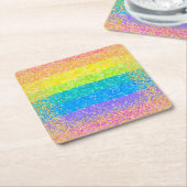 Rainbow Stars Birthday Rechteckiger Pappuntersetzer (angewinkelt)