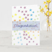 Rainbow Stars Blue Glückwunschkarte Karte (Gelbe Blume)