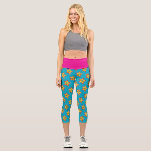 Rainbow Stars Capri Leggings (Vorderseite)