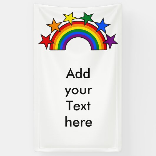 RAINBOW & STARS FLAGFARBEN + Ihre Ideen Banner (Vertikal)