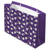 Rainbow Stars Gift Bags Große Geschenktüte (Rückseite Schrägansicht)