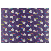 Rainbow Stars Glas Cutting Board Schneidebrett (Vorderseite)