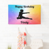 Rainbow Stars Gymnastik Geburtstagsbanner Banner (Insitu)
