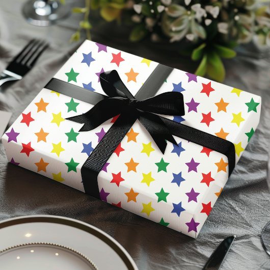 Rainbow Stars Muster Geschenkpapier