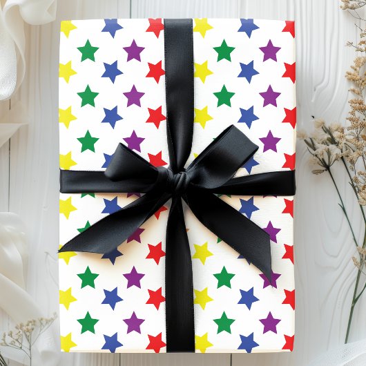 Rainbow Stars Muster Geschenkpapier