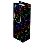 Rainbow Stars Muster Weinbeutel Geschenktüte Für Weinflaschen (Vorderseite Schrägansicht)
