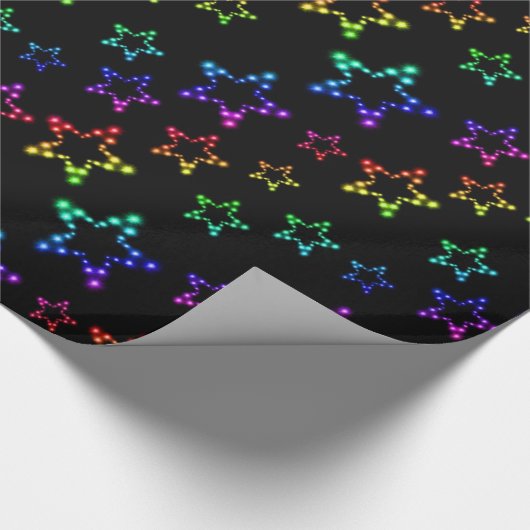 Rainbow Stars Muster Wrapping Paper Geschenkpapier (Ecke)