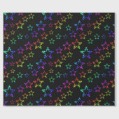 Rainbow Stars Muster Wrapping Paper Geschenkpapier (Flach)