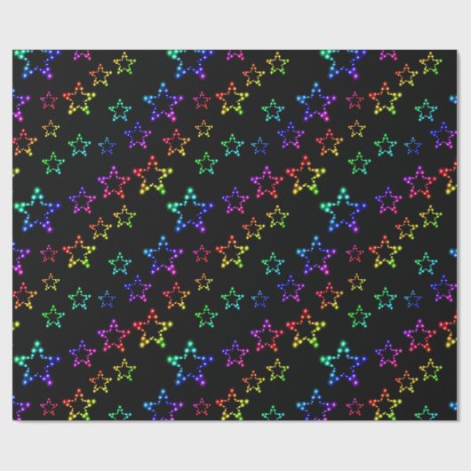 Rainbow Stars Muster Wrapping Paper Geschenkpapier (Flach)