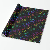 Rainbow Stars Muster Wrapping Paper Geschenkpapier (Ungerollt)