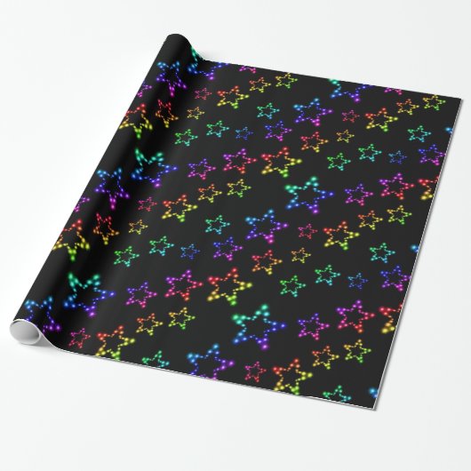 Rainbow Stars Muster Wrapping Paper Geschenkpapier (Ungerollt)