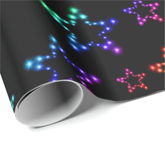 Rainbow Stars Muster Wrapping Paper Geschenkpapier (Rolleneckpunkt)