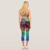 Rainbow Stars Night Sky Capri Leggings (Rückseite)