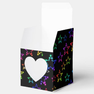 Rainbow Stars Pattern Herz-Gart Box Geschenkschachtel