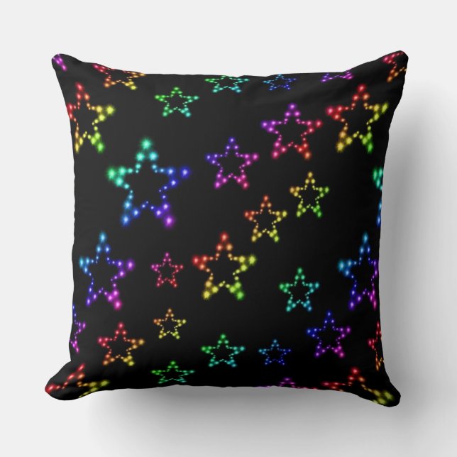 Rainbow Stars Pattern Kissen (Vorderseite)