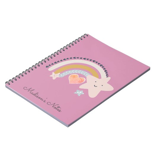 Rainbow Stars Personalisiert Notizblock (Linke Seite)