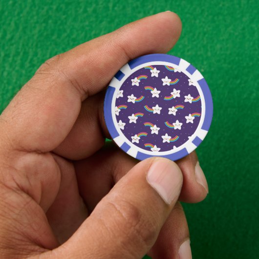 Rainbow Stars Poker Chips (Hand)