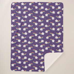 Rainbow Stars Sherpa Blanket Sherpadecke