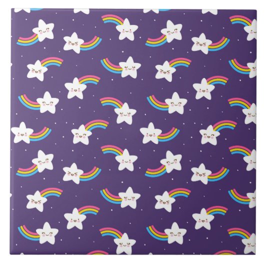 Rainbow Stars Tile Fliese (Vorderseite)