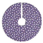 Rainbow Stars Tree Skirt Leinenimitat Weihnachtsbaumdecke (Vorderseite)