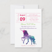 Rainbow Stars Unicorn - 3x5 Einladung zum Geburtst (Rückseite)