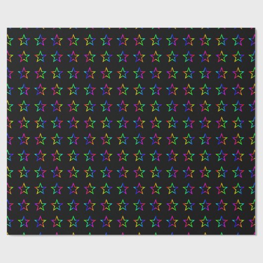 Rainbow Stars Wrapping Paper Geschenkpapier (Flach)