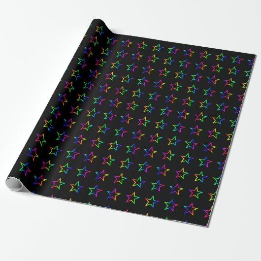 Rainbow Stars Wrapping Paper Geschenkpapier (Ungerollt)