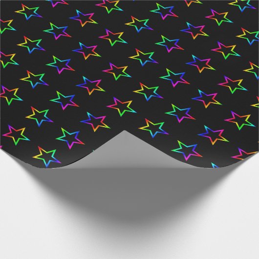 Rainbow Stars Wrapping Paper Geschenkpapier (Ecke)