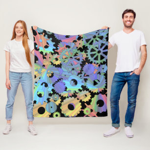 Rainbow-Steampen-Metallgetriebe Kunst Fleecedecke