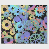 Rainbow-Steampen-Metallgetriebe Kunst Geschenkpapier (Flach)