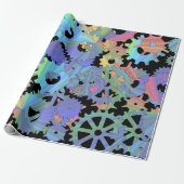 Rainbow-Steampen-Metallgetriebe Kunst Geschenkpapier (Ungerollt)