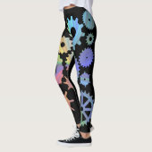 Rainbow-Steampen-Metallgetriebe Kunst Leggings (Links)