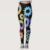 Rainbow-Steampen-Metallgetriebe Kunst Leggings (Vorderseite)