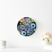 Rainbow-Steampen-Metallgetriebe Kunst Runde Wanduhr (Zuhause)