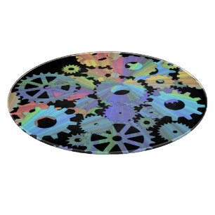 Rainbow-Steampen-Metallgetriebe Kunst Schneidebrett