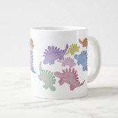 Rainbow Stegosaurus Riesenkaffee Tasse (Vorderseite Rechts)